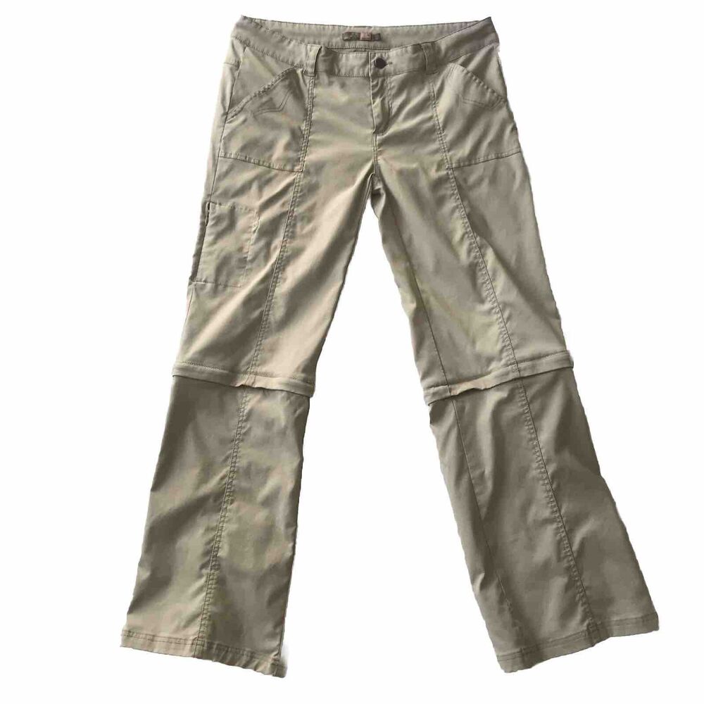 prAna Monarch Convertible Pants Women 14 Outdoor Gorpcore Hiking Shorts *flaw